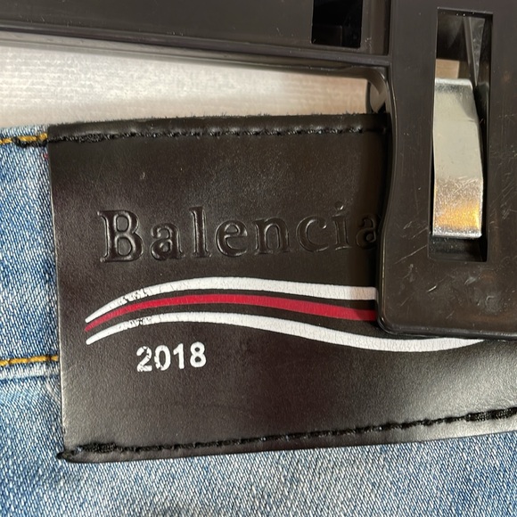 Balenciaga Paris Jeans Size 29 Yellow Tape Destructed Style - Picture 5 of 12